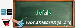 WordMeaning blackboard for defalk